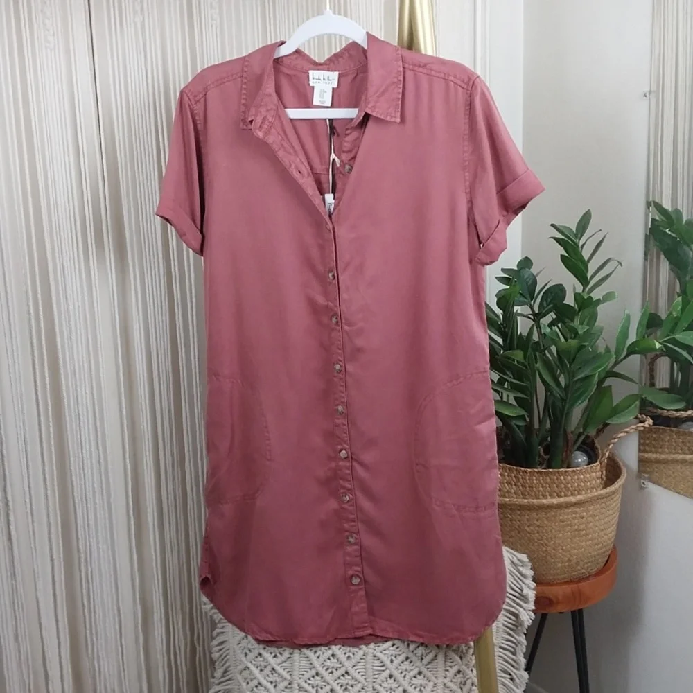 NWT Nicole Miller New York Women's Size Medium Casual Button Down Dress - Picture 2 of 7